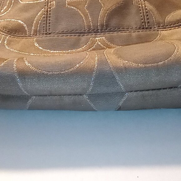 Coach Poppy Signature C Monogram Satchel Handbag Grey/Silver - Picture 14 of 16